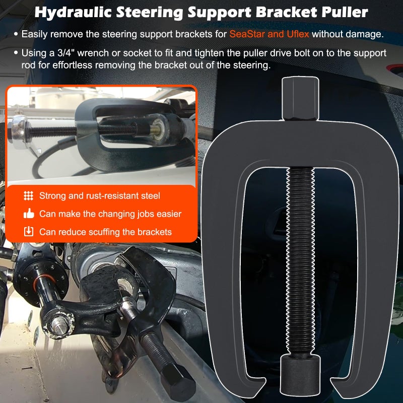 Bonbo for Seastar HC5345 Front Mount Hydraulic Steering Cylinder Seals Kit with Pin Wrench HS5157 & for All Seastar Steering Support Bracket Puller - Image 5